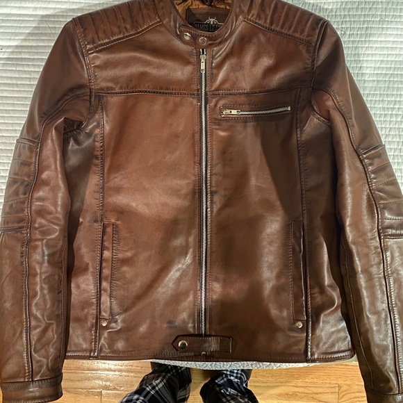 Men’s leather jacket moto racer - Picture 1 of 5